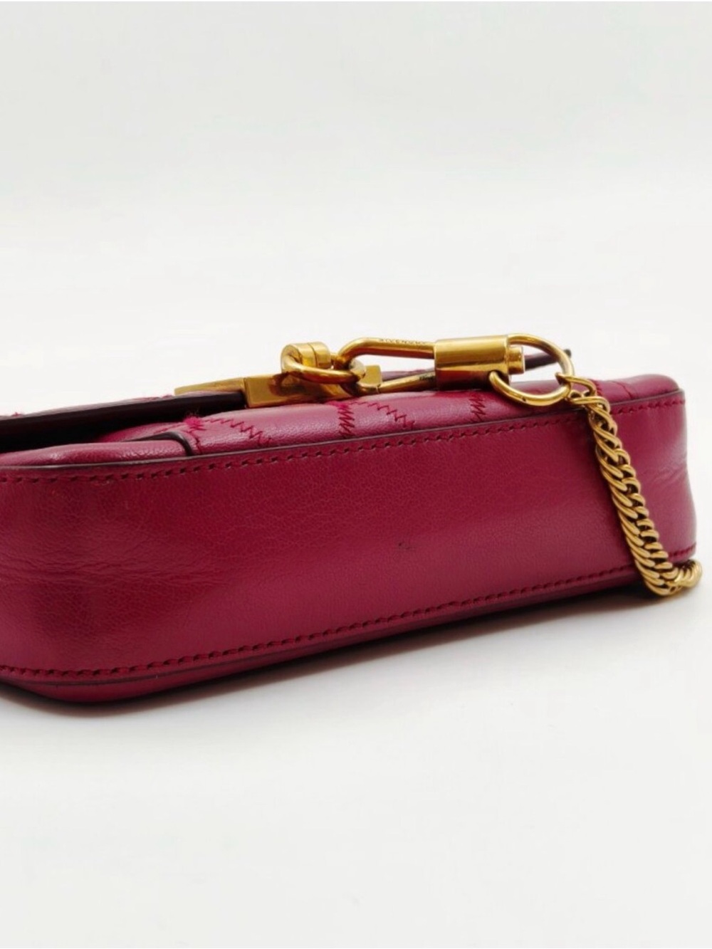 Givenchy Quilted Burgundy Crossbody Bag with Gold Chain - Picture 6 of 14